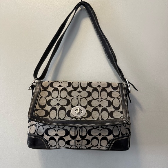 Coach Handbags - Y2K Coach Hampton Social Signature Flap Shoulder Bag